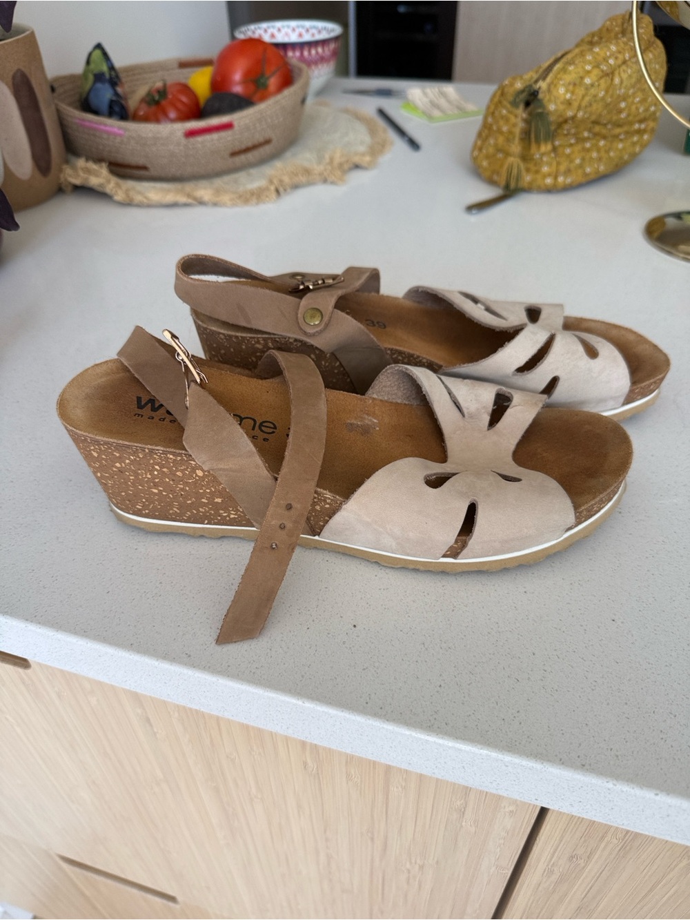 Comfort Suede Ankle-Strap Sandal in Light Taupe - Picture 3 of 3